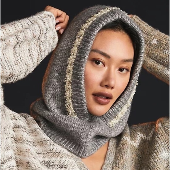 Anthropologie Accessories - NWT Anthropologie Embellished Knit Hood